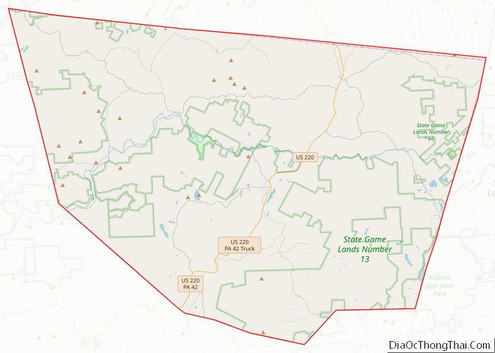 Map of Sullivan County Pennsylvania Địa Ốc Thông Thái