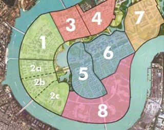 Quy hoạch 8 phân khu bên trong Khu đô thị Thủ Thiêm
