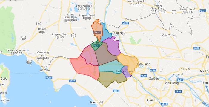Bản đồ tỉnh An Giang chi tiết mới nhất 2023 - Địa Ốc Thông Thái