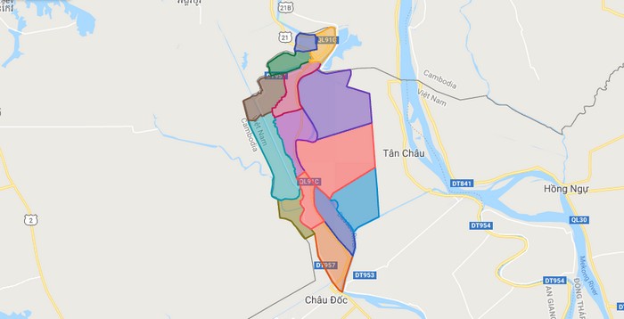 Map of An Phu district - An Giang