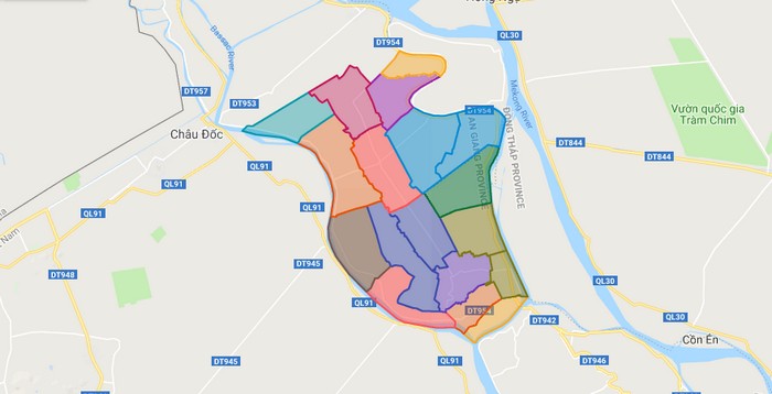 Map of Phu Tan district - An Giang