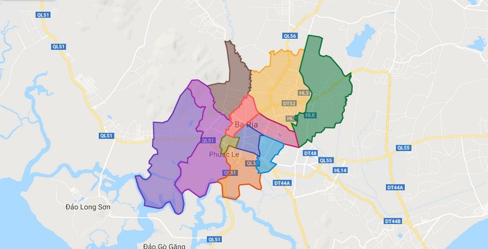 Map of Ba Ria city - Ba Ria Vung Tau