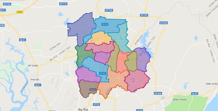 Map of Chau Duc district - Ba Ria Vung Tau
