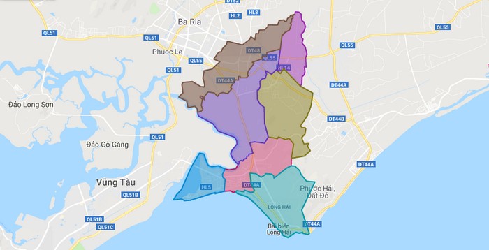 Map of Long Dien district - Ba Ria Vung Tau
