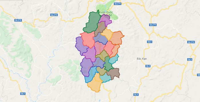 Map of Cho Don district - Bac Kan