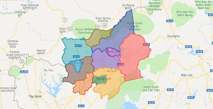 Bản đồ tỉnh Bình Phước chi tiết mới nhất 2022 - Địa Ốc Thông Thái