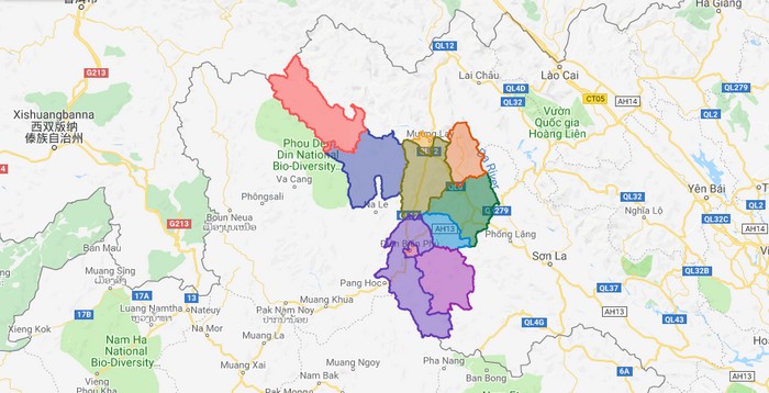 Map of Dien Bien province