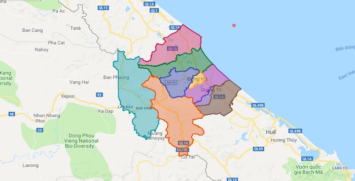 Map of Quang Tri province