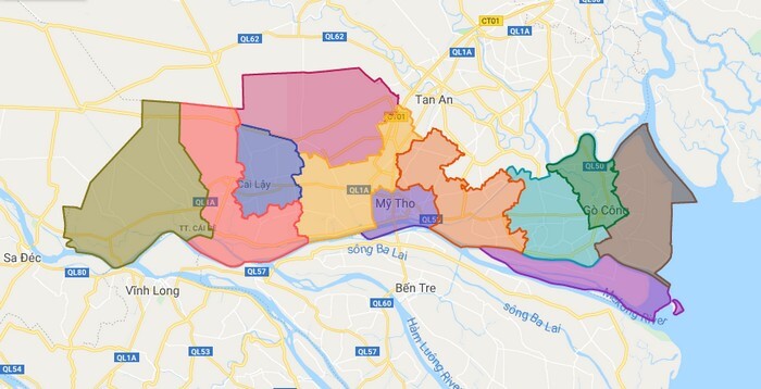 Bản đồ tỉnh Tiền Giang chi tiết mới nhất 2023 - Địa Ốc Thông Thái