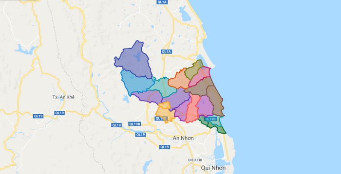Map of Phu Cat district - Binh Dinh