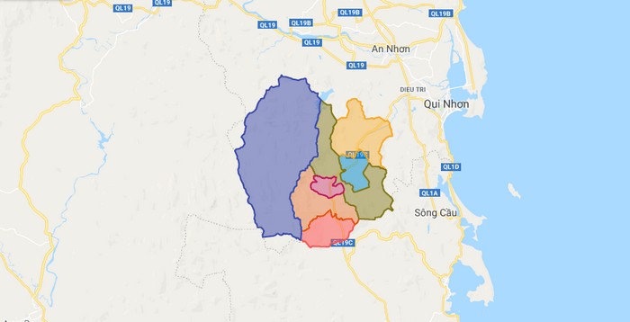 Map of Van Canh district - Binh Dinh