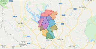 Map of Dau Tieng district - Binh Duong