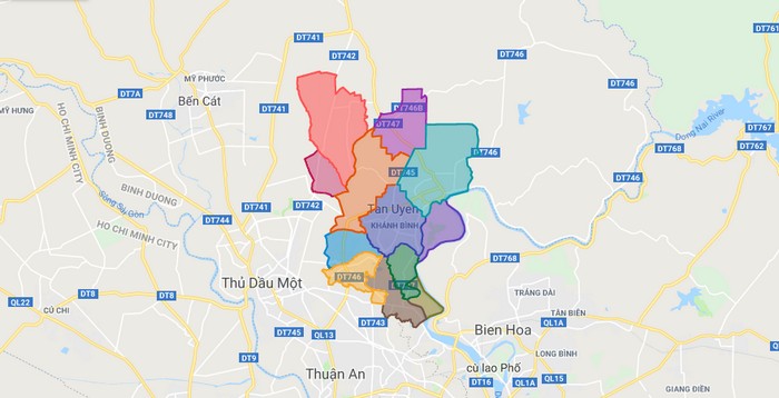 Map of Tan Uyen town - Binh Duong