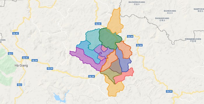 Map of Bao Lam district - Cao Bang