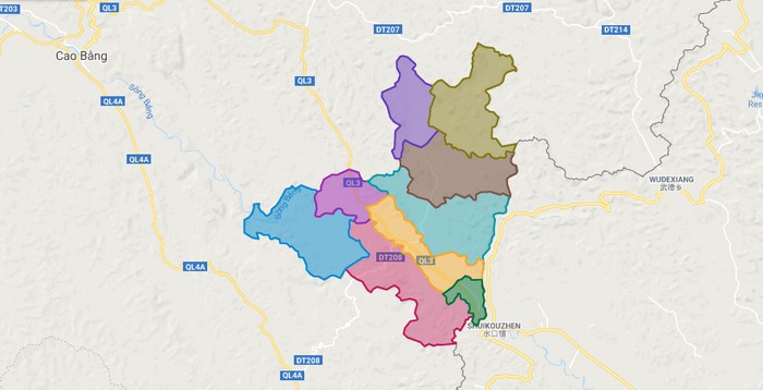 Map of Phuc Hoa district - Cao Bang