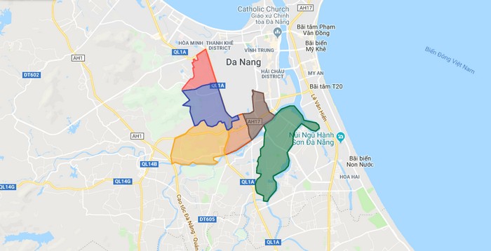 Map of Cam Le district - Da Nang city
