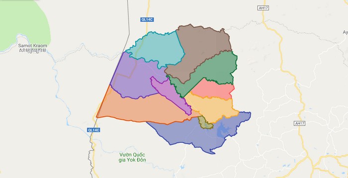Map of Ea Sup district - Dak Lak