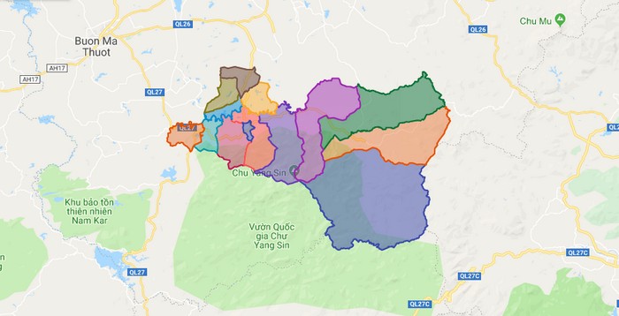 Map of Krong Bong district - Dak Lak