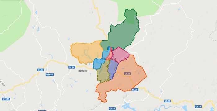 Map of Gia Nghia town - Dak Nong