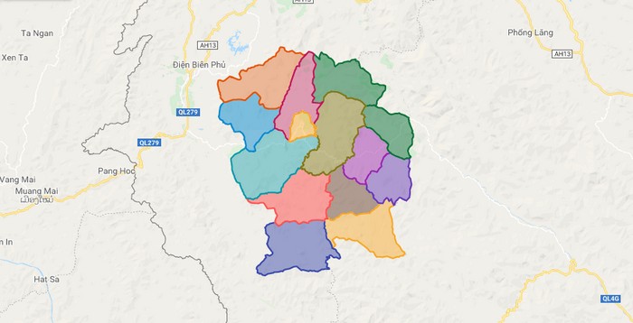 Map of Dien Bien Dong district - Dien Bien