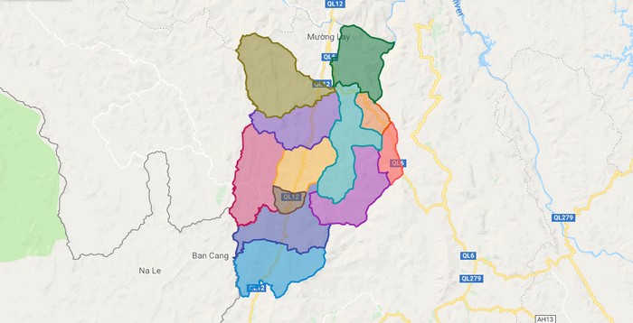 Map of Muong Cha district - Dien Bien