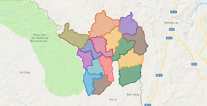 Map of Nam Po district - Dien Bien