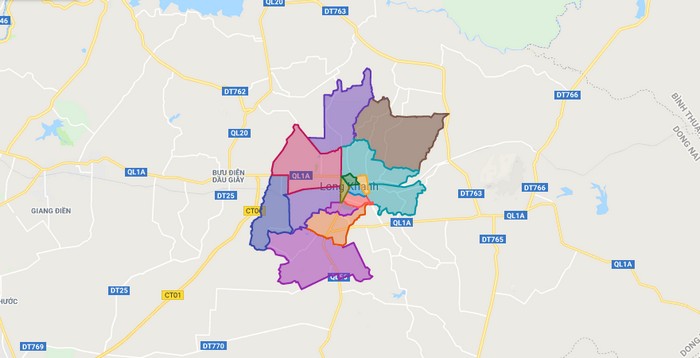 Map of Long Khanh city - Dong Nai