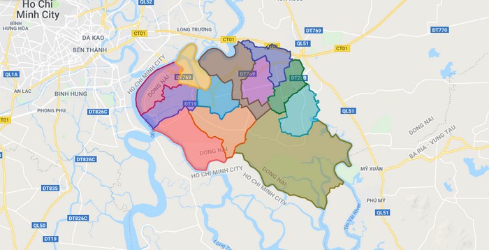Map of Nhon Trach district - Dong Nai
