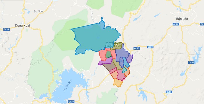 Map of Tan Phu district - Dong Nai
