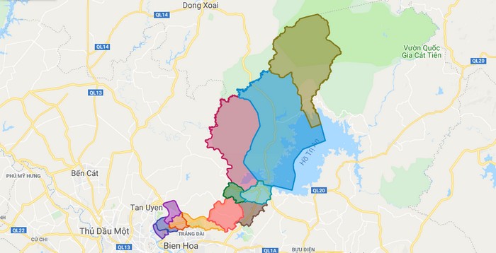 Map of Vinh Cuu district - Dong Nai