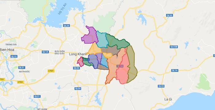 Map of Xuan Loc district - Dong Nai