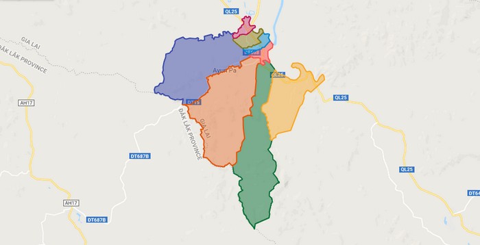 Map of Ayun Pa town - Gia Lai