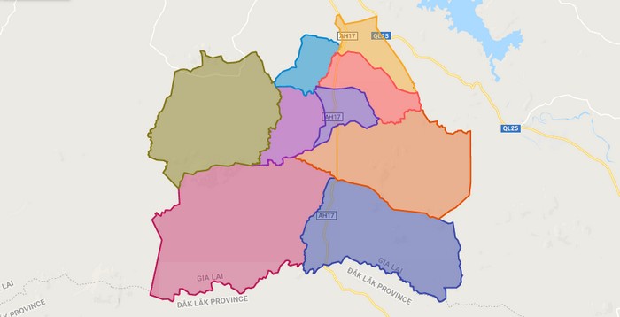 Map of Chu Puh district - Gia Lai