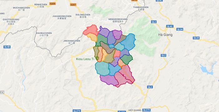 Map of Hoang Su Phi district - Ha Giang