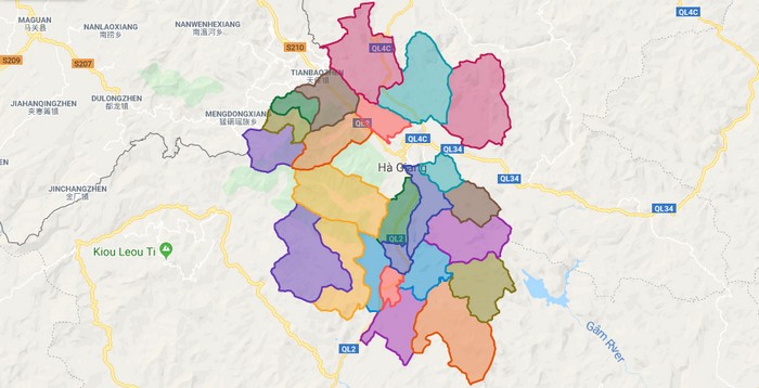 Map of Vi Xuyen district - Ha Giang