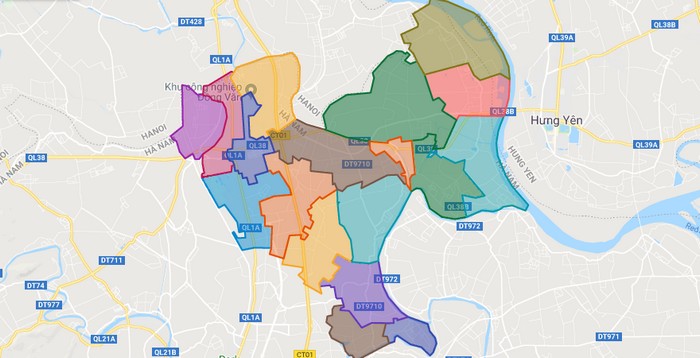 Map of Duy Tien district - Ha Nam