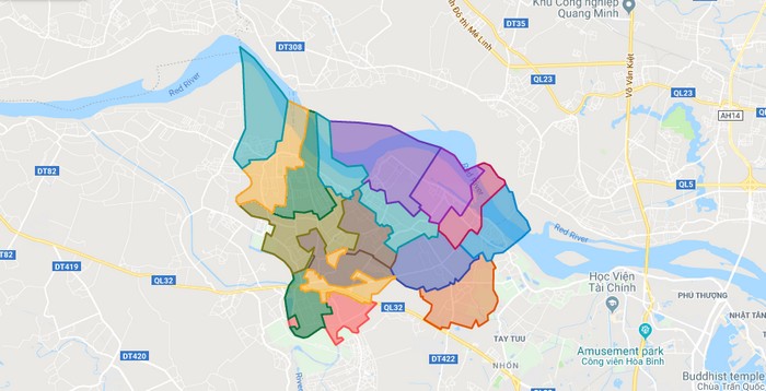 Map of Dan Phuong district - Ha Noi