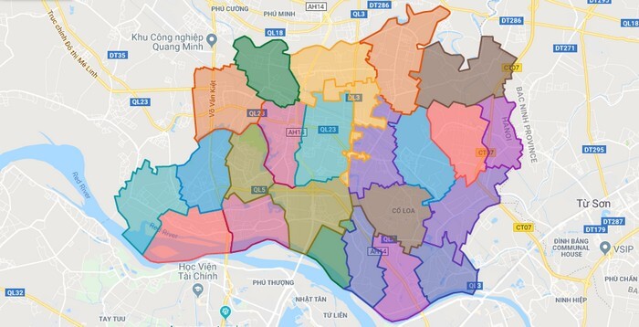 Map of Dong Anh district - Ha Noi