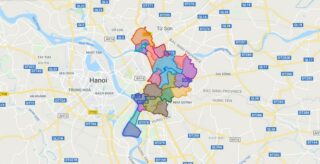 Map of Gia Lam district - Ha Noi