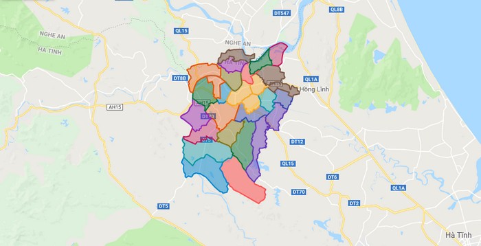 Map of Duc Tho district - Ha Tinh
