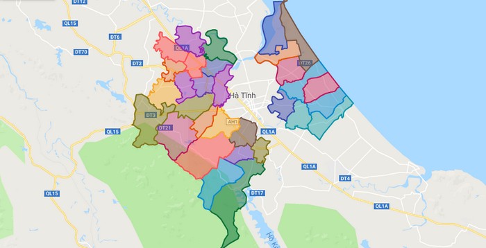 Map of Thach Ha district - Ha Tinh