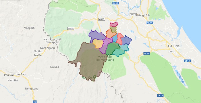 Map of Vu Quang district - Ha Tinh