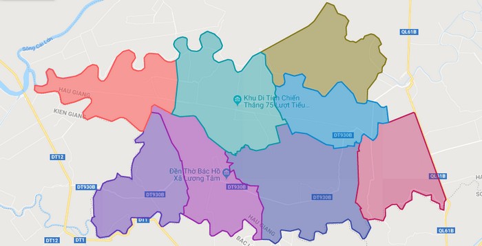 Map of Long My district - Hau Giang