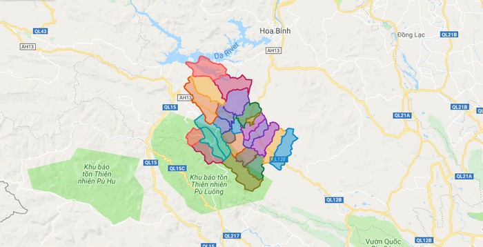 Map of Tan Lac district - Hoa Binh
