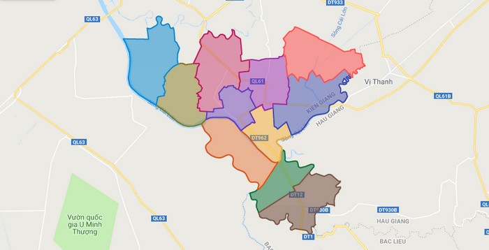 Map of Go Quao district - Kien Giang