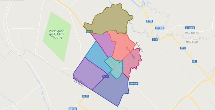 Map of Vinh Thuan district - Kien Giang