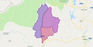 Map of Ia H' Drai district - Kon Tum