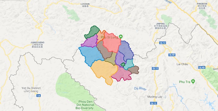 Map of Muong Te district - Lai Chau