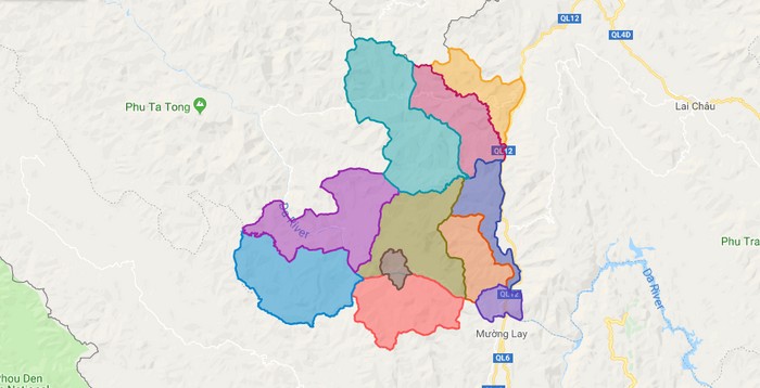Map of Nam Nhun district - Lai Chau