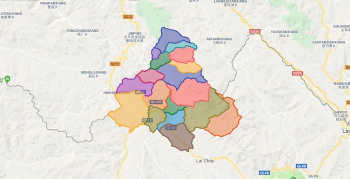 Map of Phong Tho district - Lai Chau